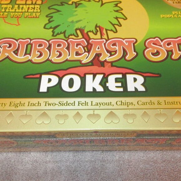 Home Casino Game Set Poker Texas Hold 'Em Caribbean Stud Everything Included NEW - Picture 4 of 10